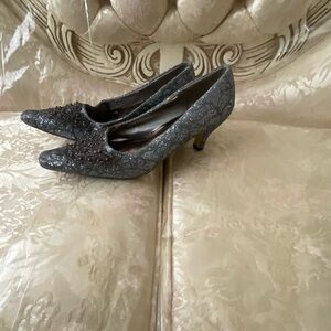 Elegant Black Glitter Heels